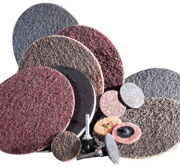 3M - 48" Diam, Aluminum Oxide Hook & Loop Disc - Medium Grade, Nonwoven, Series SC-DH - USA Tool & Supply