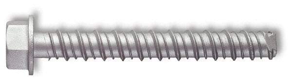 Red Head - 1/2" Diam, 5" Length Under Head, Hex Drive, Concrete Screw & Masonry Fastener - Steel, Zinc-Plated Finish - USA Tool & Supply