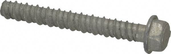 Red Head - 1/2" Diam, 4" Length Under Head, Hex Drive, Concrete Screw & Masonry Fastener - Steel, Zinc-Plated Finish - USA Tool & Supply
