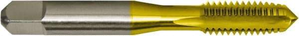 Vermont Tap & Die - M24x3.00 Metric Coarse 6H 4 Flute TiN Finish High Speed Steel Straight Flute Standard Hand Tap - Plug, Right Hand Thread, 4-29/32" OAL, 2-7/32" Thread Length, D8 Limit, Oversize - USA Tool & Supply