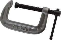 Gibraltar - Light-Duty 2" Max Opening, 1-1/8" Throat Depth, Cast Iron Standard C-Clamp - 400 Lb Capacity, 0" Min Opening, Standard Throat Depth, Malleable Cast Iron Screw - USA Tool & Supply