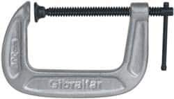 Gibraltar - Light-Duty 2-1/2" Max Opening, 1-7/16" Throat Depth, Cast Iron Standard C-Clamp - 600 Lb Capacity, 0" Min Opening, Standard Throat Depth, Malleable Cast Iron Screw - USA Tool & Supply