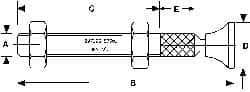 De-Sta-Co - 5/8-11 Carbon Steel Hex Head Tip Clamp Spindle Assembly - 101.6mm Thread Length, 4.42" OAL, Flat Tip Cap, 0.38" Tip Surface Diam, Use with Toggle Clamps - USA Tool & Supply