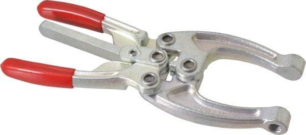 De-Sta-Co - 5337.87 N Load Capacity, 2.56" Throat Depth, 9.19" OAL, Carbon Steel, C Style Plier Clamp - M10x1.25 Spindle, 4.06" Open Throat Height, Red Handle, Spindle End - USA Tool & Supply