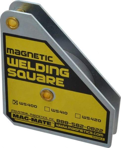 Mag-Mate - 3-3/4" Wide x 3/4" Deep x 4-3/8" High, Rare Earth Magnetic Welding & Fabrication Square - 75 Lb Average Pull Force - USA Tool & Supply