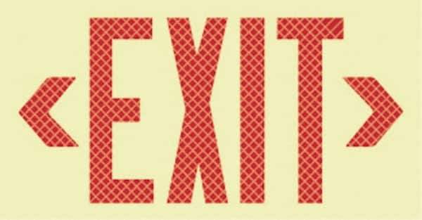 NMC - Exit, Plastic Exit Sign - 13" Wide x 7-1/2" High, Reflective - USA Tool & Supply