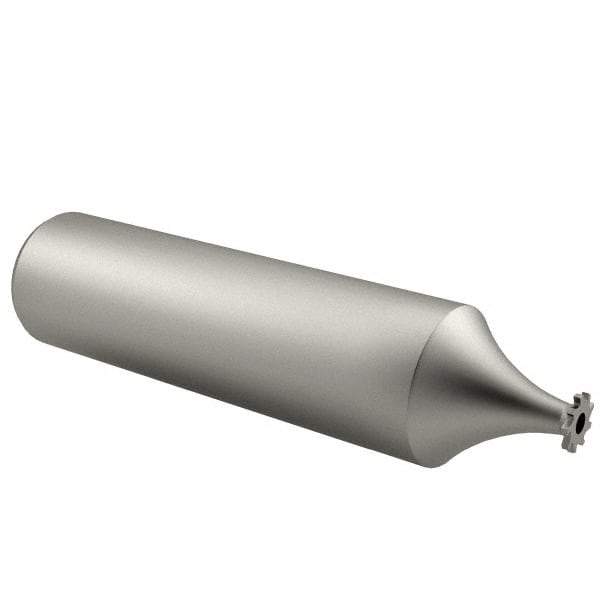 Made in USA - 1/4" Diam x 1/32" Face Width, High Speed Steel, 8 Teeth, Shank Connection Woodruff Keyseat Cutter - Uncoated, 2-1/16" OAL x 1/2" Shank, Straight Teeth - USA Tool & Supply