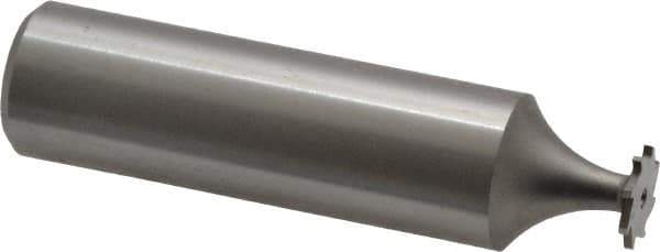 Made in USA - 5/16" Diam x 1/32" Face Width, High Speed Steel, 8 Teeth, Shank Connection Woodruff Keyseat Cutter - Uncoated, 2-1/16" OAL x 1/2" Shank, Straight Teeth - USA Tool & Supply