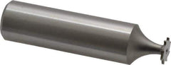 Made in USA - 5/16" Diam x 1/32" Face Width, High Speed Steel, 8 Teeth, Shank Connection Woodruff Keyseat Cutter - Uncoated, 2-1/16" OAL x 1/2" Shank, Straight Teeth - USA Tool & Supply
