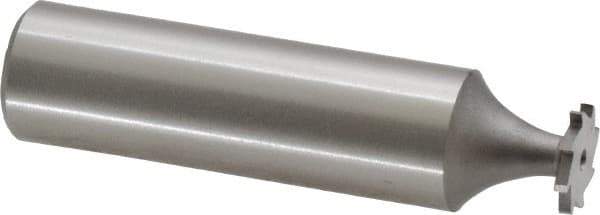 Made in USA - 3/8" Diam x 3/64" Face Width, High Speed Steel, 8 Teeth, Shank Connection Woodruff Keyseat Cutter - Uncoated, 2-1/16" OAL x 1/2" Shank, Straight Teeth - USA Tool & Supply