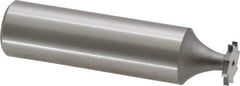 Made in USA - 3/8" Diam x 3/64" Face Width, High Speed Steel, 8 Teeth, Shank Connection Woodruff Keyseat Cutter - Uncoated, 2-1/16" OAL x 1/2" Shank, Straight Teeth - USA Tool & Supply