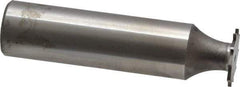 Made in USA - 1/2" Diam x 1/32" Face Width, High Speed Steel, 12 Teeth, Shank Connection Woodruff Keyseat Cutter - Uncoated, 2-1/16" OAL x 1/2" Shank, Straight Teeth - USA Tool & Supply