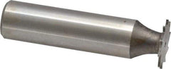 Made in USA - 5/8" Diam x 1/32" Face Width, High Speed Steel, 12 Teeth, Shank Connection Woodruff Keyseat Cutter - Uncoated, 2-3/32" OAL x 1/2" Shank, Straight Teeth - USA Tool & Supply