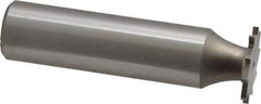 Made in USA - 5/8" Diam x 3/64" Face Width, High Speed Steel, 12 Teeth, Shank Connection Woodruff Keyseat Cutter - Uncoated, 2-3/32" OAL x 1/2" Shank, Straight Teeth - USA Tool & Supply