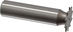 Made in USA - 3/4" Diam x 1/32" Face Width, High Speed Steel, 14 Teeth, Shank Connection Woodruff Keyseat Cutter - Uncoated, 2-1/8" OAL x 1/2" Shank, Straight Teeth - USA Tool & Supply