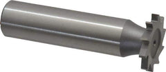 Made in USA - 3/4" Diam x 3/32" Face Width, High Speed Steel, 14 Teeth, Shank Connection Woodruff Keyseat Cutter - Uncoated, 2-1/8" OAL x 1/2" Shank, Straight Teeth - USA Tool & Supply