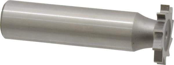 Made in USA - 3/4" Diam x 7/64" Face Width, High Speed Steel, 14 Teeth, Shank Connection Woodruff Keyseat Cutter - Uncoated, 2-1/8" OAL x 1/2" Shank, Straight Teeth - USA Tool & Supply