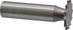 Made in USA - 7/8" Diam x 1/16" Face Width, High Speed Steel, 14 Teeth, Shank Connection Woodruff Keyseat Cutter - Uncoated, 2-5/32" OAL x 1/2" Shank, Straight Teeth - USA Tool & Supply