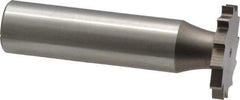 Made in USA - 7/8" Diam x 7/64" Face Width, High Speed Steel, 14 Teeth, Shank Connection Woodruff Keyseat Cutter - Uncoated, 2-5/32" OAL x 1/2" Shank, Straight Teeth - USA Tool & Supply