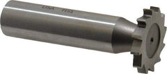 Made in USA - 7/8" Diam x 1/8" Face Width, High Speed Steel, 14 Teeth, Shank Connection Woodruff Keyseat Cutter - Uncoated, 2-5/32" OAL x 1/2" Shank, Straight Teeth - USA Tool & Supply