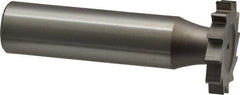 Made in USA - 7/8" Diam x 9/64" Face Width, High Speed Steel, 14 Teeth, Shank Connection Woodruff Keyseat Cutter - Uncoated, 2-5/32" OAL x 1/2" Shank, Straight Teeth - USA Tool & Supply