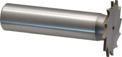 Made in USA - 1" Diam x 3/64" Face Width, High Speed Steel, 16 Teeth, Shank Connection Woodruff Keyseat Cutter - Uncoated, 2-3/16" OAL x 1/2" Shank, Straight Teeth - USA Tool & Supply