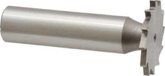 Made in USA - 1" Diam x 5/64" Face Width, High Speed Steel, 12 Teeth, Shank Connection Woodruff Keyseat Cutter - Uncoated, 2-3/16" OAL x 1/2" Shank, Straight Teeth - USA Tool & Supply