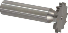 Made in USA - 1" Diam x 7/64" Face Width, High Speed Steel, 16 Teeth, Shank Connection Woodruff Keyseat Cutter - Uncoated, 2-3/16" OAL x 1/2" Shank, Straight Teeth - USA Tool & Supply