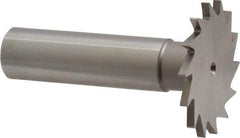Made in USA - 1-1/4" Diam x 5/64" Face Width, High Speed Steel, 18 Teeth, Shank Connection Woodruff Keyseat Cutter - Uncoated, 2-3/16" OAL x 1/2" Shank, Straight Teeth - USA Tool & Supply