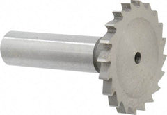 Made in USA - 1-1/2" Diam x 9/64" Face Width, High Speed Steel, 20 Teeth, Shank Connection Woodruff Keyseat Cutter - Uncoated, 2-1/4" OAL x 1/2" Shank, Straight Teeth - USA Tool & Supply