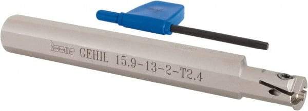 Iscar - GEHI, Internal, Left Hand, 0.094" Max Depth of Cut, 0.075 to 0.095" Groove Width, Indexable Grooving Tool Holder - GEMI.., GEPI.. Insert Compatibility, 5/8" Shank Width, 5" OAL, Through Coolant - USA Tool & Supply