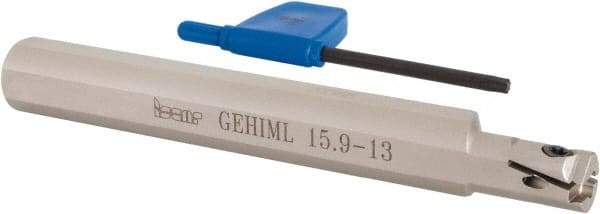 Iscar - GEHIM, Internal, Left Hand, 0.098" Max Depth of Cut, 0.031 to 0.075" Groove Width, Indexable Grooving Tool Holder - GEPI.. Insert Compatibility, 5/8" Shank Width, 5" OAL, Through Coolant - USA Tool & Supply