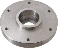 Buck Chuck Company - Adapter Back Plate for 6" Diam Self Centering Lathe Chucks - 4° Taper Mount, 1.32" Through Hole Diam, 4.906mm ID, 6-1/2" OD, 1.12" Flange Height, Steel - USA Tool & Supply