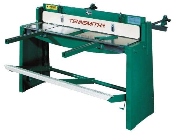 Tennsmith - 52-1/4 Inch Long Blade, Manual Power Floor Shear - 61 Inch Wide x 36 Inch Deep x 42 Inch High, 0.0394 Inch Stainless Steel Capacity, 0.0630 Inch Mild Steel Capacity, 30 Inch Back Gauge Range - USA Tool & Supply