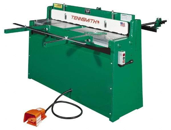 Tennsmith - 52-1/4 Inch Long Blade, Hydraulic Power Floor Shear - 61 Inch Wide x 25 Inch Deep x 42 Inch High, 0.0394 Inch Stainless Steel Capacity, 0.0630 Inch Mild Steel Capacity, 30 Inch Back Gauge Range - USA Tool & Supply