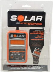 Solar - 12 Volt Digital Battery & System Tester - 100 to 1,100 CCA Range, 1-1/2' Cable - USA Tool & Supply