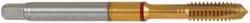 Guhring - M8x1.00 Metric Fine, 3 Flute, TiN Finish, Powdered Metal Spiral Point Tap - Plug Chamfer, Right Hand Thread, 90mm OAL, 0.318" Shank Diam, 6H Class of Fit, Series 4123 - Exact Industrial Supply