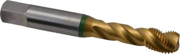Guhring - 3/8-24 UNF 3 Flute 2B Modified Bottoming Spiral Flute Tap - Cobalt, TiN Finish, 2.941" OAL, Right Hand Flute, Right Hand Thread - USA Tool & Supply