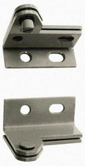 Stanley - 1-1/2" Long x 1.06" Wide x 11/84" Thick, Satin Chrome Finish Steel, Right Hand Wardrobe Pivot Hinge - 1/4" Pin Diam, 4 Holes, 1-1/8 Min Door Thickness, 75 Lb Capacity, 1" Leaf Height - USA Tool & Supply