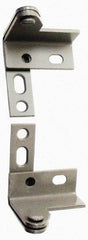 Stanley - 2-1/2" Long x 7/8" Wide x 11/84" Thick, Satin Chrome Finish Steel, Wardrobe Pivot Hinge - 1/4" Pin Diam, 5 Holes, 1-1/8 Min Door Thickness, 75 Lb Capacity, 3" Leaf Height - USA Tool & Supply