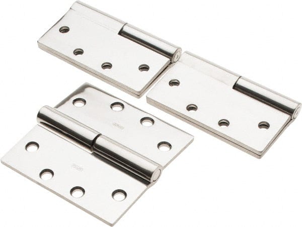 Stanley - 4-1/2" Long x 4-1/2" Wide 304 Stainless Steel Full Mortise Commercial Hinge - USA Tool & Supply