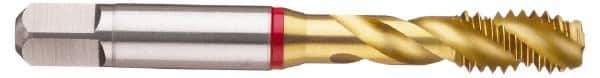 Guhring - 1-1/2 - 6 UNC 6 Flute 2B Modified Bottoming Spiral Flute Tap - Powdered Metal, TiN Finish, 7.874" OAL, Right Hand Flute, Right Hand Thread, Series 3993 - USA Tool & Supply