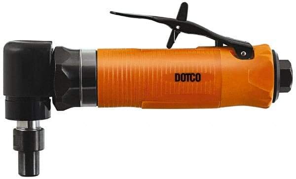 Dotco - 1/4" Collet, Angle Handle, Air Angle Die Grinder - 20,000 RPM, Rear Exhaust, 23 CFM, 0.4 hp, 90 psi, 1/4" Inlet - USA Tool & Supply