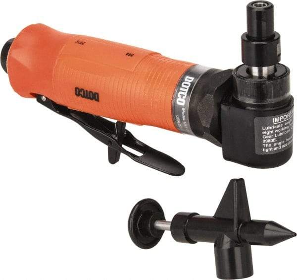 Dotco - 1/4" Collet, Angle Handle, Air Angle Die Grinder - 12,000 RPM, Rear Exhaust, 23 CFM, 0.4 hp, 90 psi, 1/4" Inlet - USA Tool & Supply