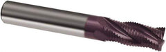 Guhring - 1/2" Diam, Coarse Pitch, 1" LOC, 4 Flute Solid Carbide Corner Chamfer Roughing End Mill - Uncoated, 3" OAL, 1/2" Shank Diam, Single End - USA Tool & Supply