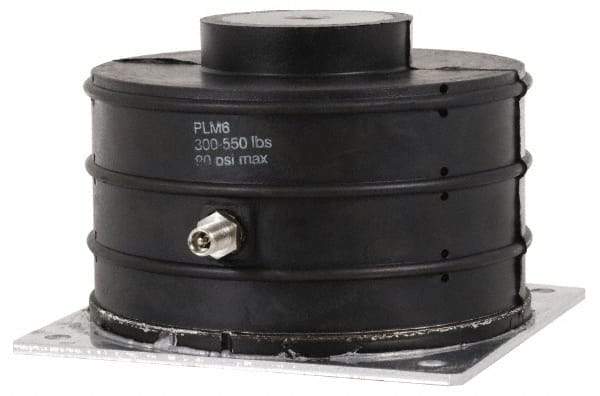 Tech Products - 1/2-13 Bolt Thread, 6-3/4" Long x 6.88" Wide x 3-1/2" High Pneumatic Stud Mount Leveling Pad & Mount - 1,200 Max Lb Capacity, 6.74" Base Diam - USA Tool & Supply