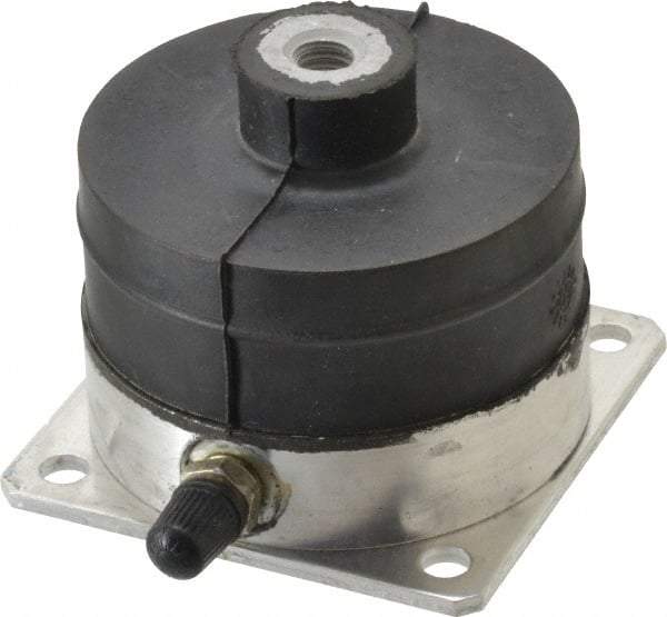 Tech Products - 3/8-16 Bolt Thread, 3" Long x 3" Wide x 2-1/2" High Pneumatic Stud Mount Leveling Pad & Mount - 100 Max Lb Capacity, 2.89" Base Diam - USA Tool & Supply
