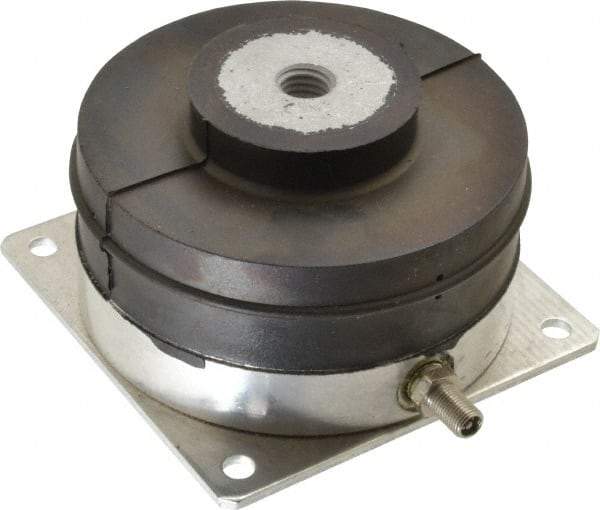 Tech Products - 1/2-13 Bolt Thread, 4-1/8" Long x 4.19" Wide x 2-1/2" High Pneumatic Stud Mount Leveling Pad & Mount - 300 Max Lb Capacity, 4.14" Base Diam - USA Tool & Supply