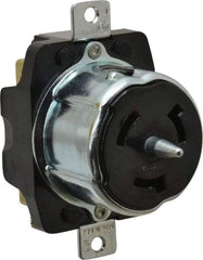 Hubbell Wiring Device-Kellems - 480 VAC, 50 Amp, Self Grounding Receptacle - 3 Poles, 4 Wire, Female End, Black - USA Tool & Supply