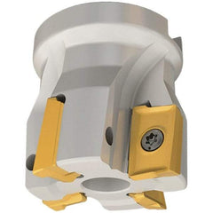 Iscar - 4 Inserts, 50mm Cut Diam, 22mm Arbor Diam, 20mm Max Depth of Cut, Indexable Square-Shoulder Face Mill - 0/90° Lead Angle, 50mm High, 3M AXKT 2006 Insert Compatibility, Series Mill2000 - USA Tool & Supply
